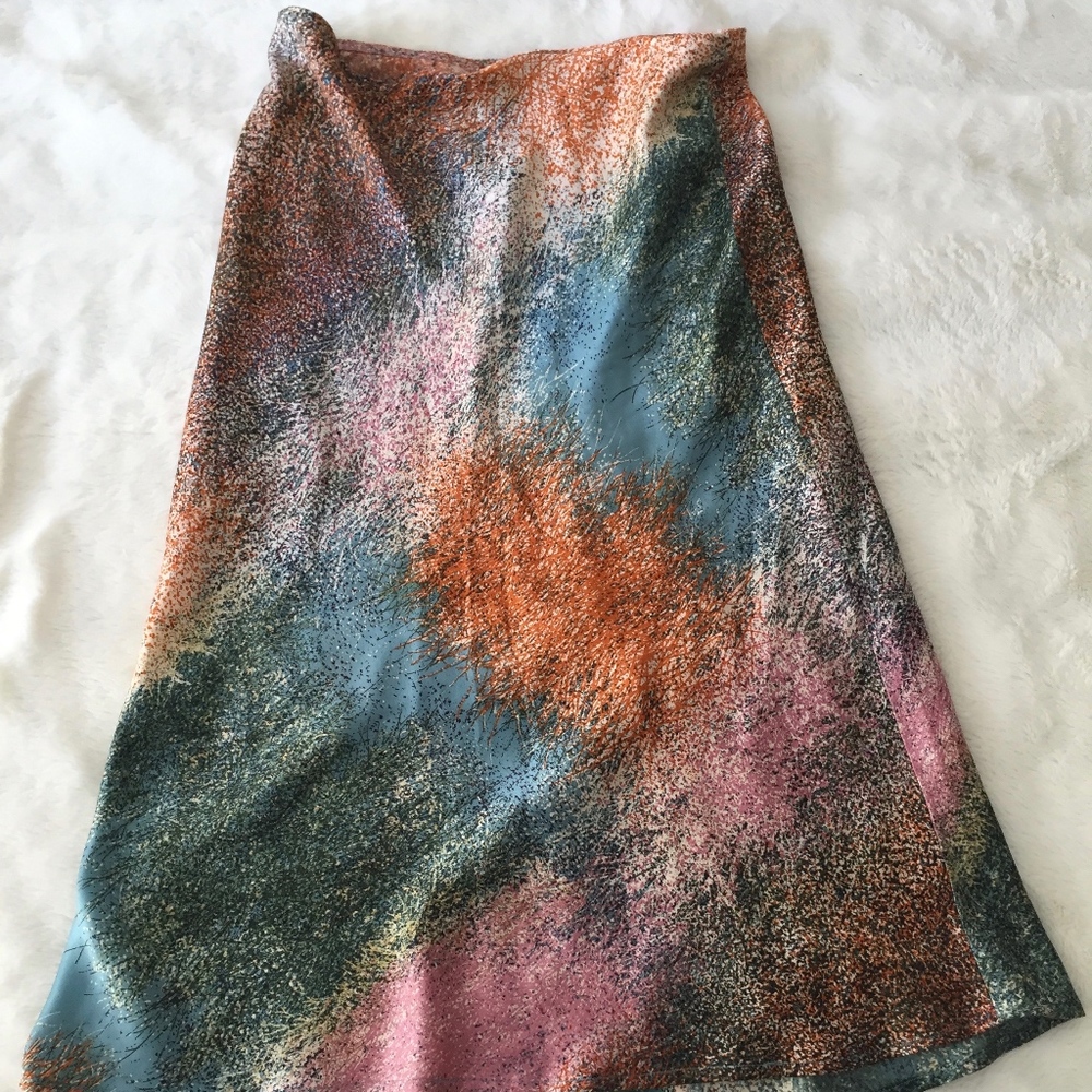 BCBG vintage Multi-color silk skirt